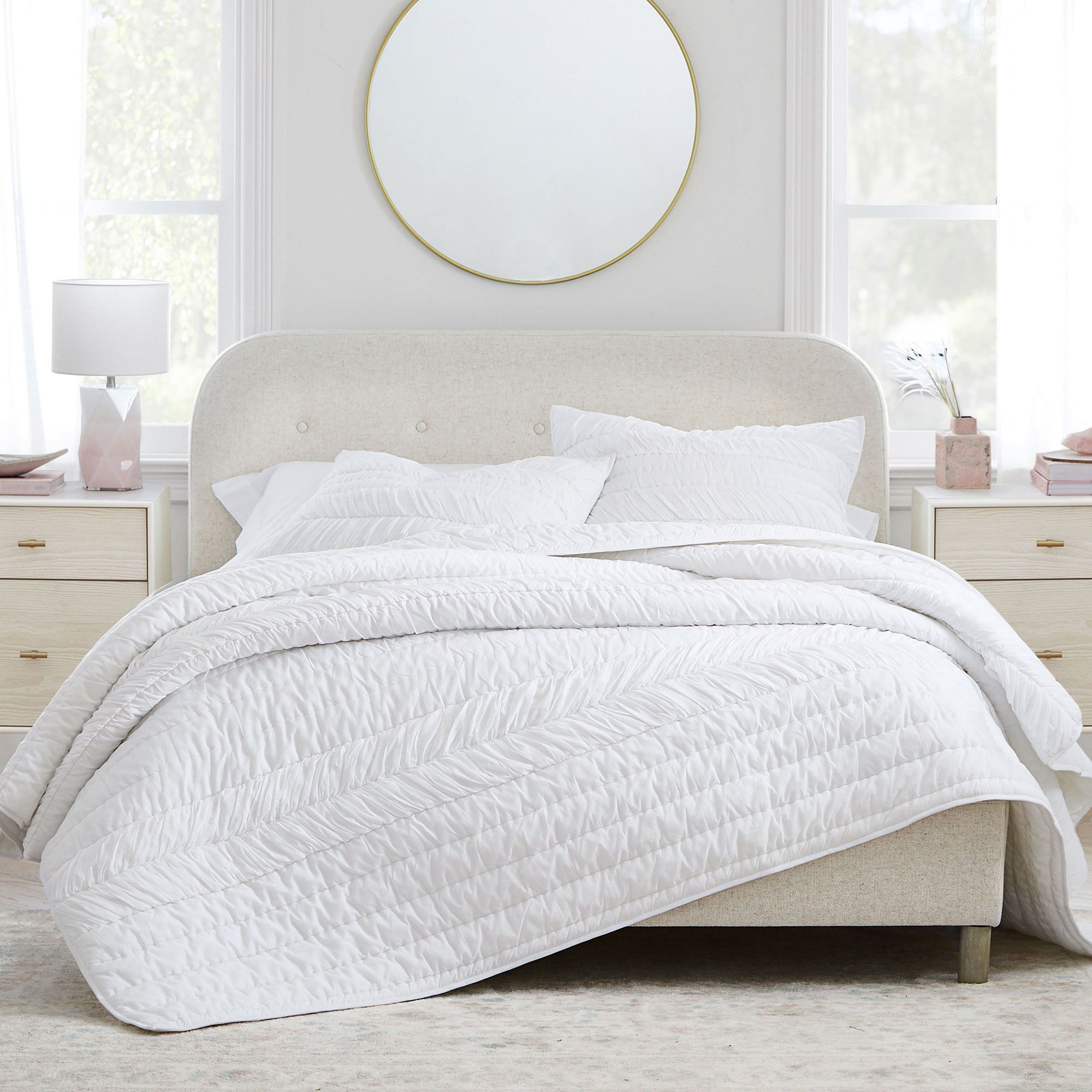 Miller Tufted Upholstered Bed by Pottery Barn Teen