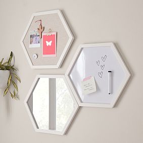 No Nails Hexagon Wall Set (16"x14")