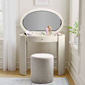 Oval Small Space Vanity Desk (34"w x 22"d)