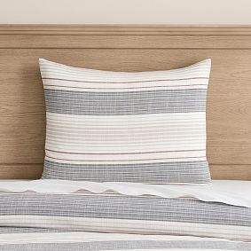 Open Box: Luke Stripe Sham, Standard - Charcoal
