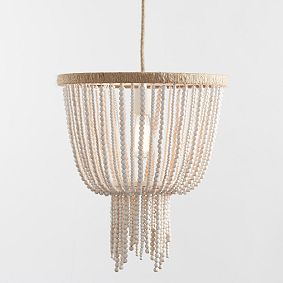 Wood Beaded Chandelier (15")
