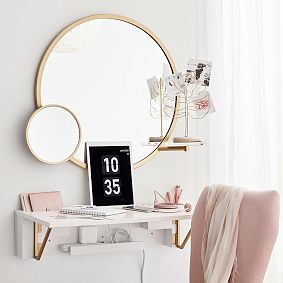 Glam USB Folding Wall Desk (31.5"w x 4"d)