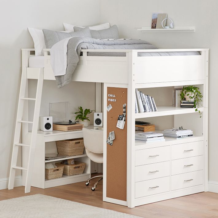 bed with a dresser Sleep And Study Loft, Full, Simply White Floral – Tagged 