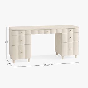 Fluted Storage Desk (61"w x 19.5"d)