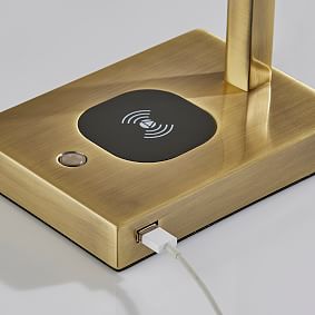 Greene Table Lamp with Charging Pad and USB (16")