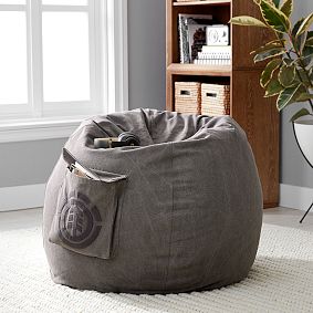 Large Element Bean Bag Chair, Enzyme Washed Canas Light Gray