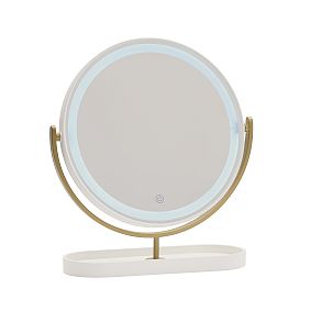 Open Box: Glam LED Light-Up Vanity Mirror (18"x19") - White &amp; Gold