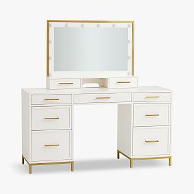 Blaire Marquee Smart Light Up Vanity Storage Desk  (90"w x 18"d)