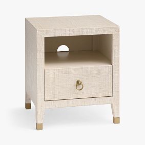 Open Box: AERIN Raffia Nightstand (52") - Whitewash