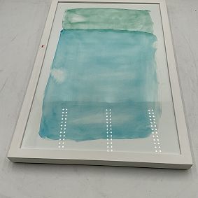 Open Box: Teal Tones Framed Wall Art (16"W x 24"H) - White Frame