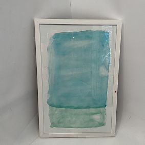 Open Box: Teal Tones Framed Wall Art (16"W x 24"H) - White Frame