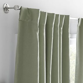 Open Box: Belgian Linen Ruffle Blackout Curtain (52"W x 84"L) - Sage
