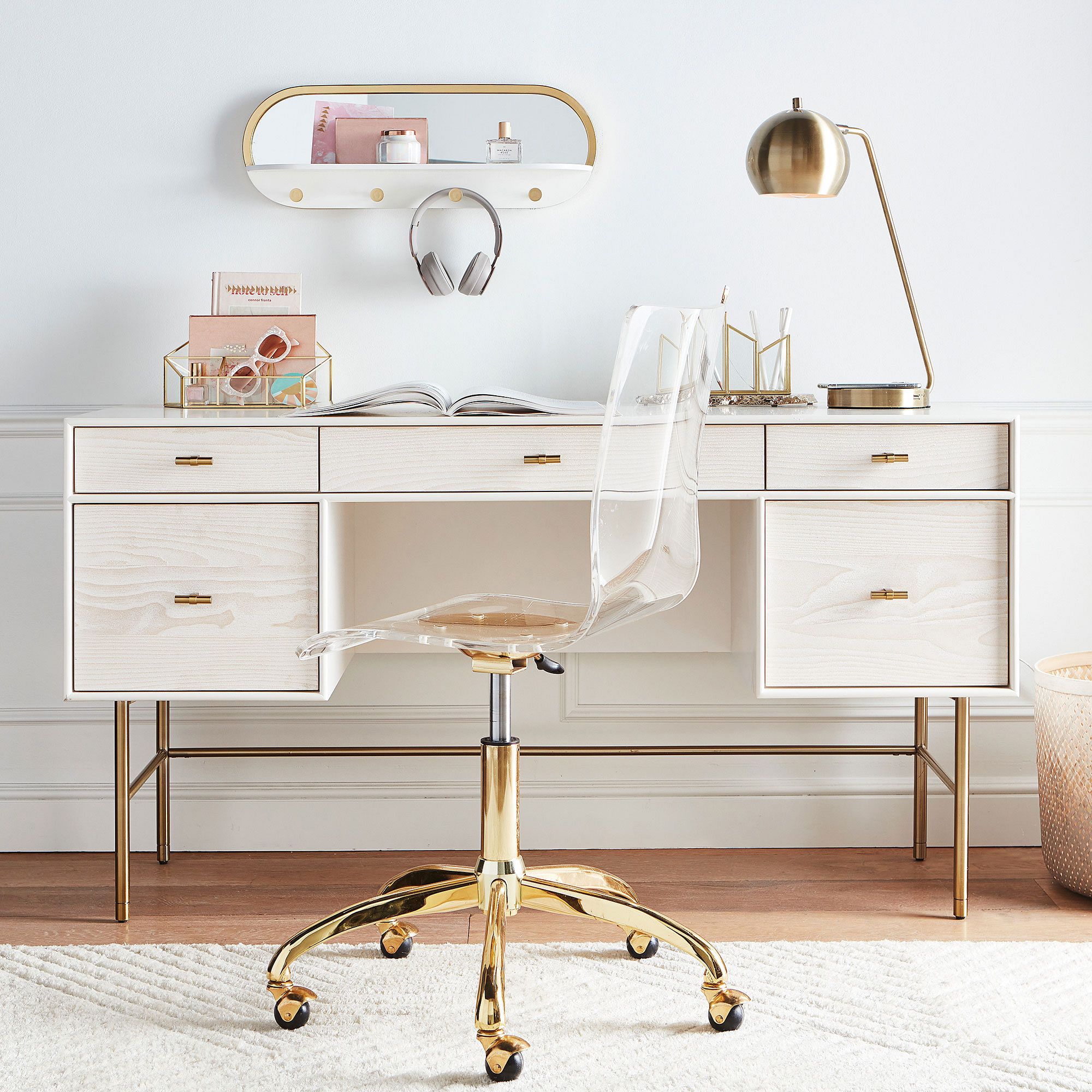 west elm x pbt Modernist Smart Storage Desk (56"w x 20"d) by Pottery Barn Teen