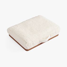 Adjustable Cozy Sherpa Lapdesk with Storage-Ivory