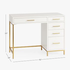 Blaire Single Pedestal Storage Desk (40"w x 18"d)