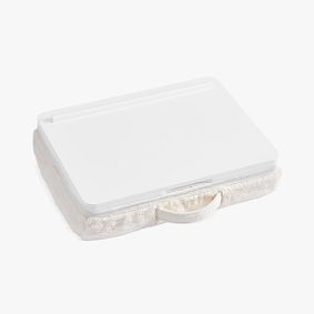 Adjustable Bunny Fur Lapdesk with Storage- Ivory