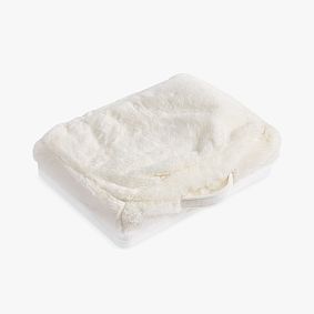 Adjustable Bunny Fur Lapdesk with Storage- Ivory