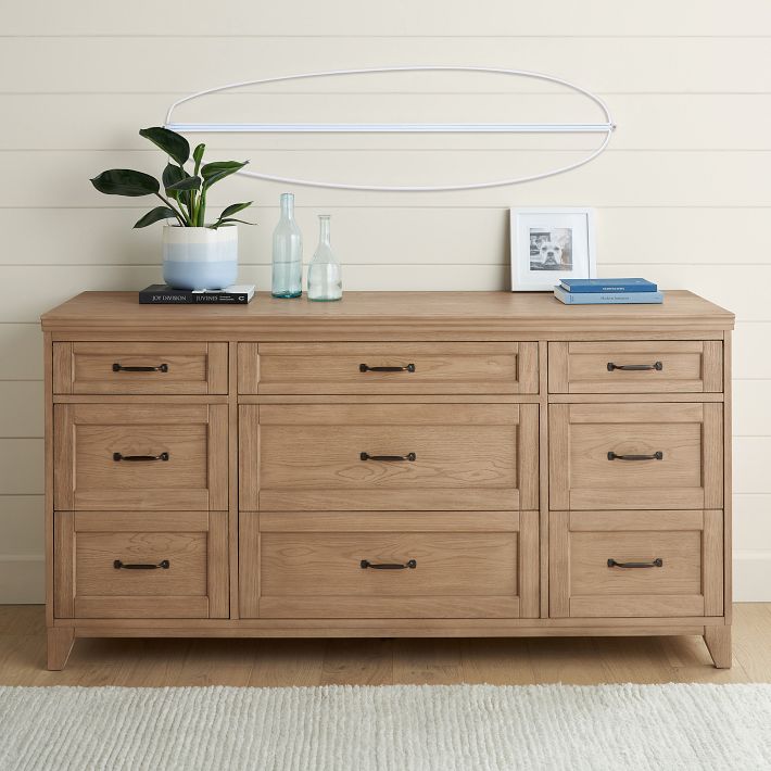 Hampton 9-Drawer Wide Dresser, Simply White