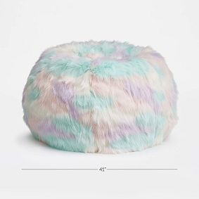 Large Unicorn Faux Fur Bean Bag Chair Slipcover Only