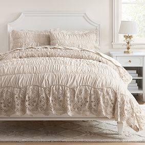LoveShackFancy Saddle Blossom Eyelet Quilt