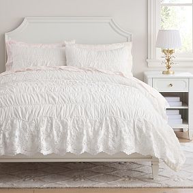 LoveShackFancy Saddle Blossom Eyelet Quilt