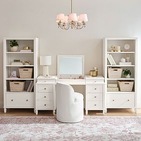 Charlotte Smart Storage Flip Top Desk &amp; Bookcase Set (58"w x 22"d)