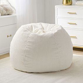 Large Chamois Ivory Bean Bag Chair