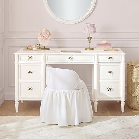 LoveShackFancy Bow Storage Desk (58"w x 20.5"d)