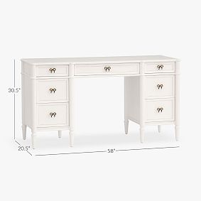 LoveShackFancy Bow Storage Desk (58"w x 20.5"d)