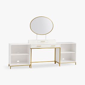 Blaire Vanity Desk with 2 Cubbies (90"w x 18"d)
