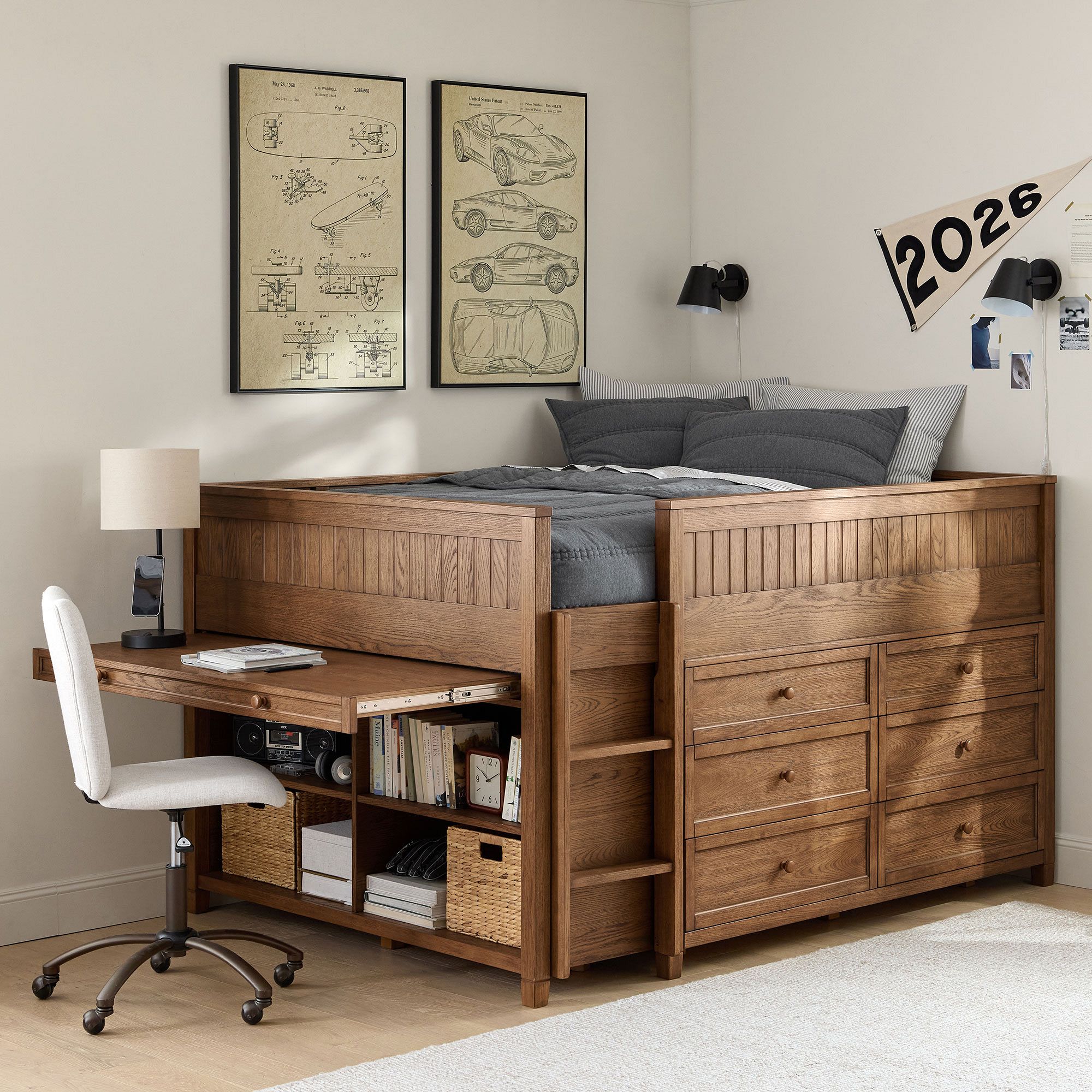 Beadboard Full Low Loft Bed by Pottery Barn Teen