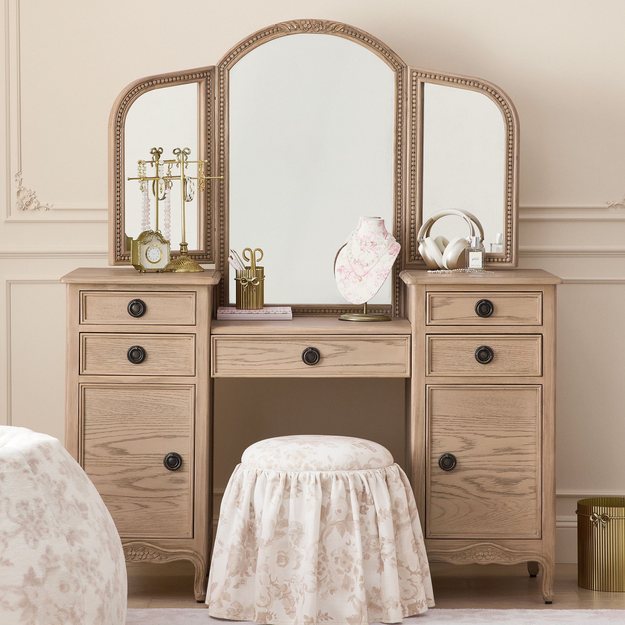LoveShackFancy Vanity Desk (55"w x 19"d) by Pottery Barn Teen