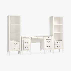 LoveShackFancy Parisian Storage Desk &amp; Bookcase Set (112"w x 20.5"d)