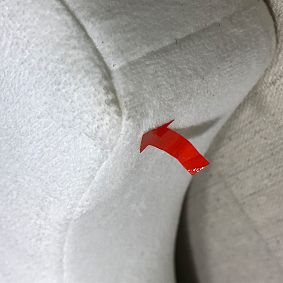 Open Box: Auburn Piped No Nails Headboard, Twin - Everyday Velvet White with White Piping