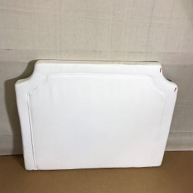 Open Box: Auburn Piped No Nails Headboard, Twin - Everyday Velvet White with White Piping