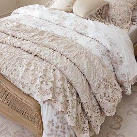 LoveShackFancy Saddle Blossom Eyelet Quilt