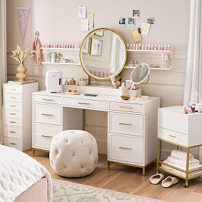 Blaire Smart Storage Vanity Desk (57"w x 18"d)