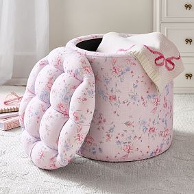 LoveShackFancy Tufted Round Storage Ottoman