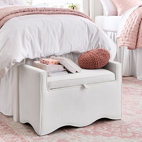 Wavy Piped Storage Settee (36.5")