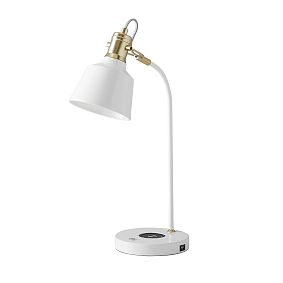 Open Box: Taylor Wireless Charging Task Lamp with USB (21") - White/Gold