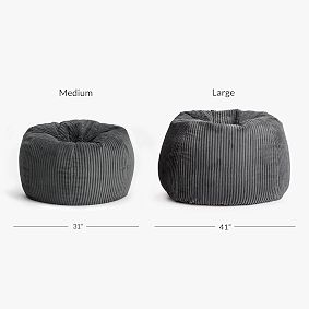 Chamois Charcoal Bean Bag Chair Slipcover Only