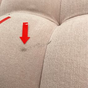 Open Box: Tufted Round Storage Ottoman - Performance Plush Chenille Sepia Rose