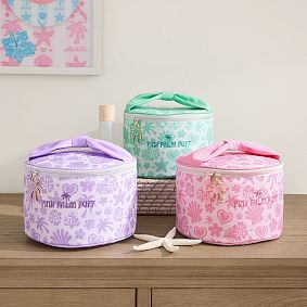 Pink Palm Puff Train Case