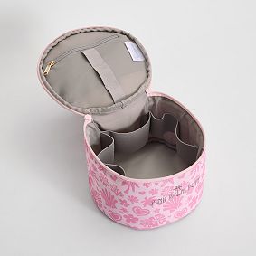 Pink Palm Puff Train Case