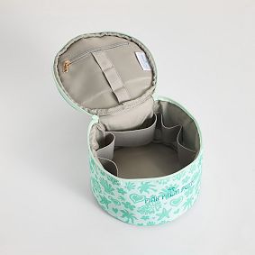 Pink Palm Puff Train Case