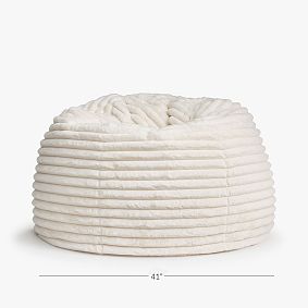 Large Channel Cloud Ivory Bean Bag Chair
