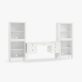 Auburn Storage Desk &amp; Bookcase Set (108"w x 23"d)