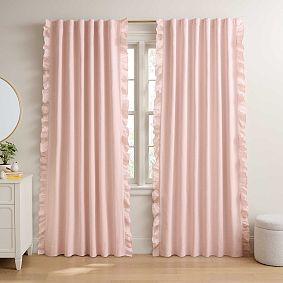 Evelyn Ruffle Trim Blackout Curtain