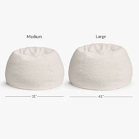 Sherpa Ivory Bean Bag Chair Collection