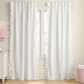 Evelyn Ruffle Trim Blackout Curtain